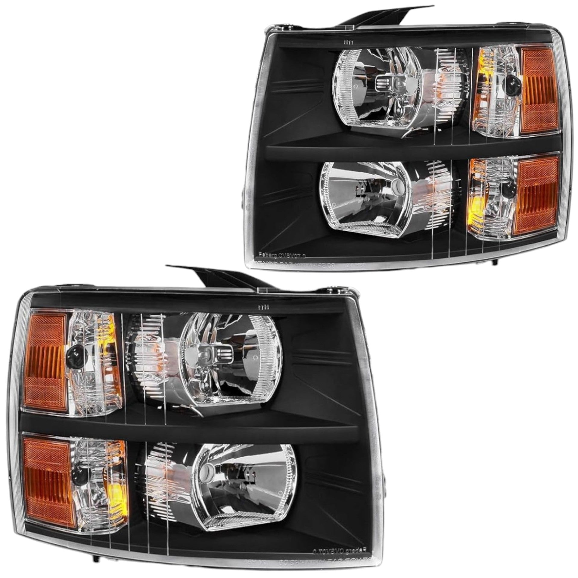 Faros Delanteros Silverado Rey Camión BLACK 5.3 07 - 14 RAG