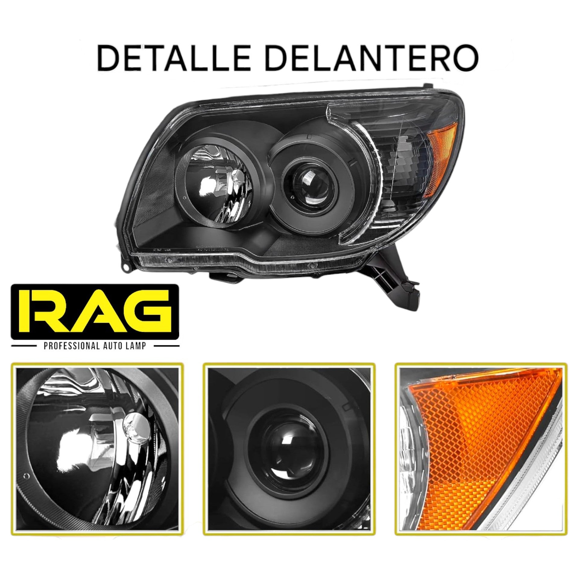 Faros Delanteros Toyota 4Runner 06 - 08 Negro RAG