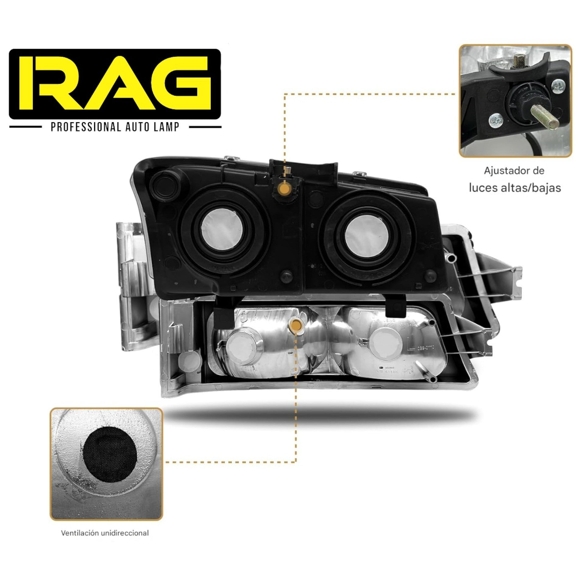 Faros Delanteros Silverado Cheyenne Cara De Diablo BLACK 03 - 07 RAG