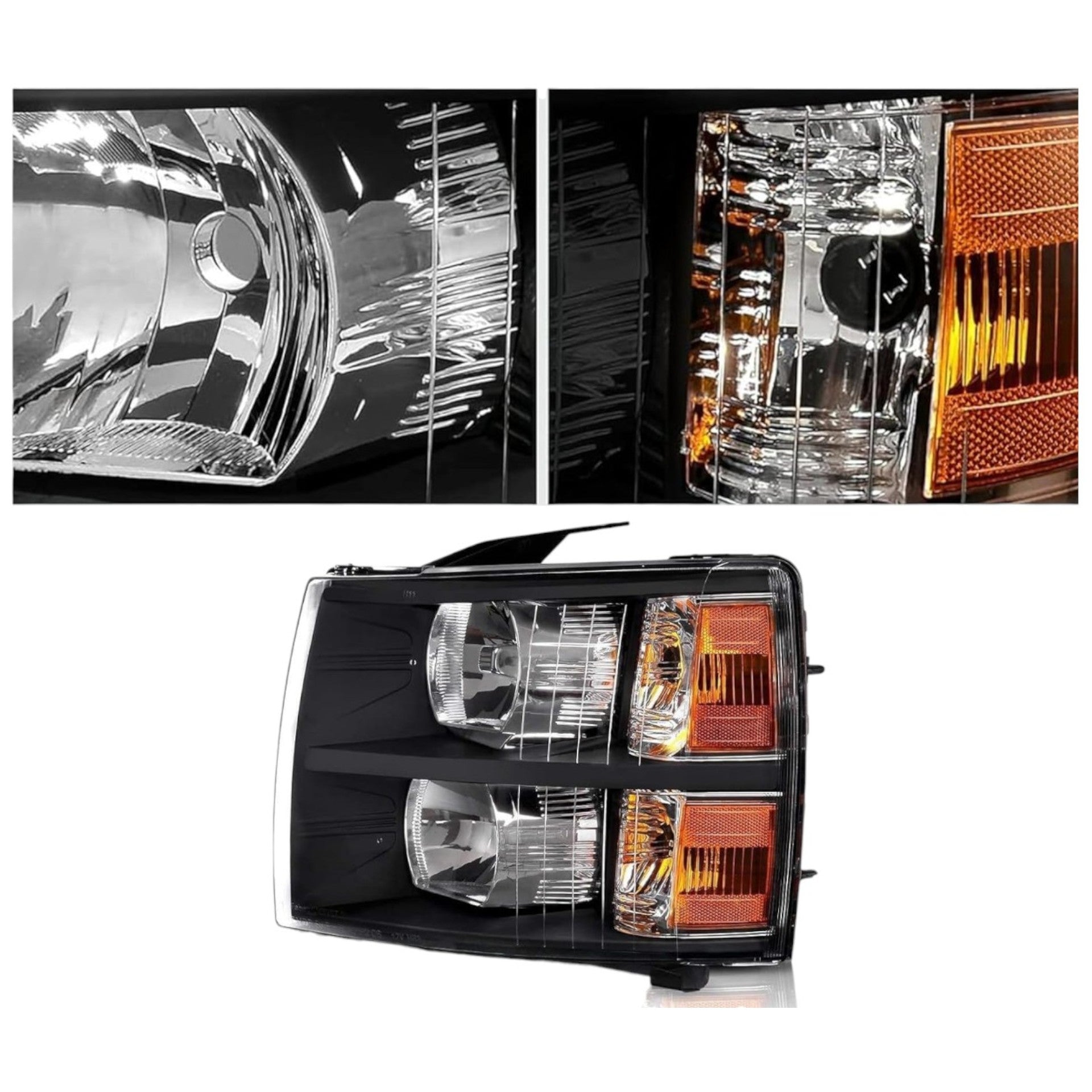 Faros Delanteros Silverado Rey Camión BLACK 5.3 07 - 14 RAG