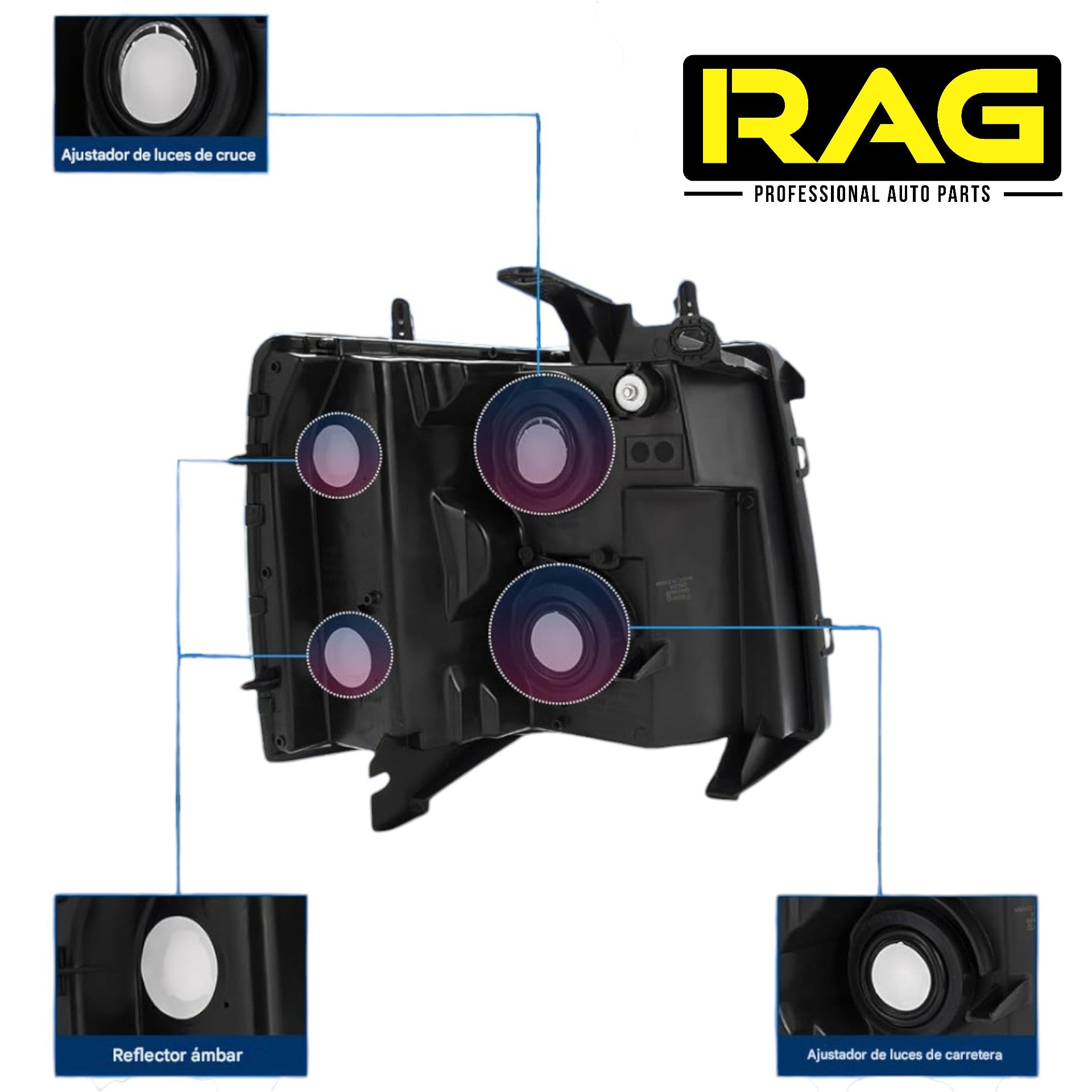 Faros Delanteros Rey Camión 5.3 Silverado WHITE 2007 - 2014 RAG